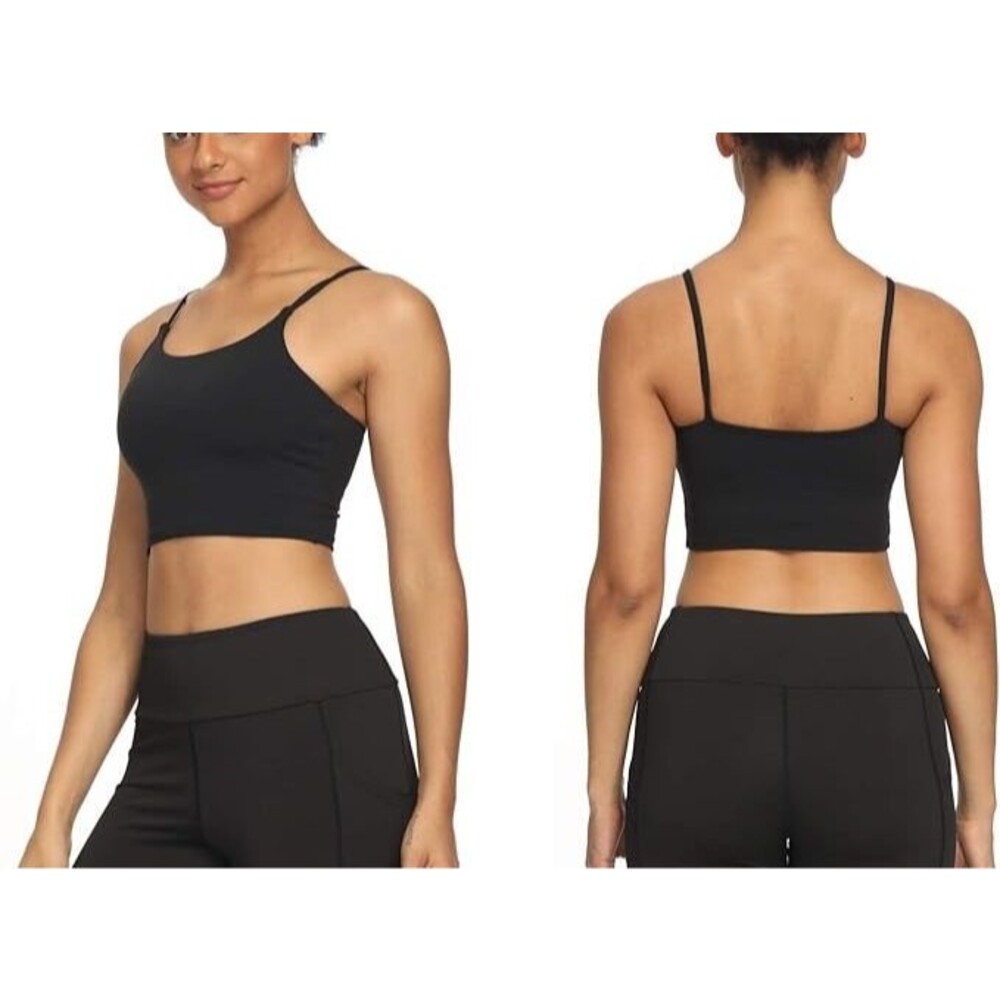Women's Padded Sports Bra Fitness Workout Crop Tank Top Size L Black